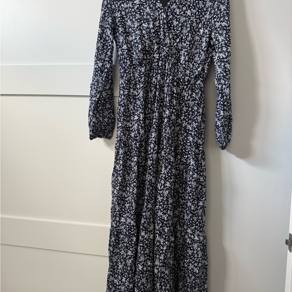 Floral Black and White Maxi Dress